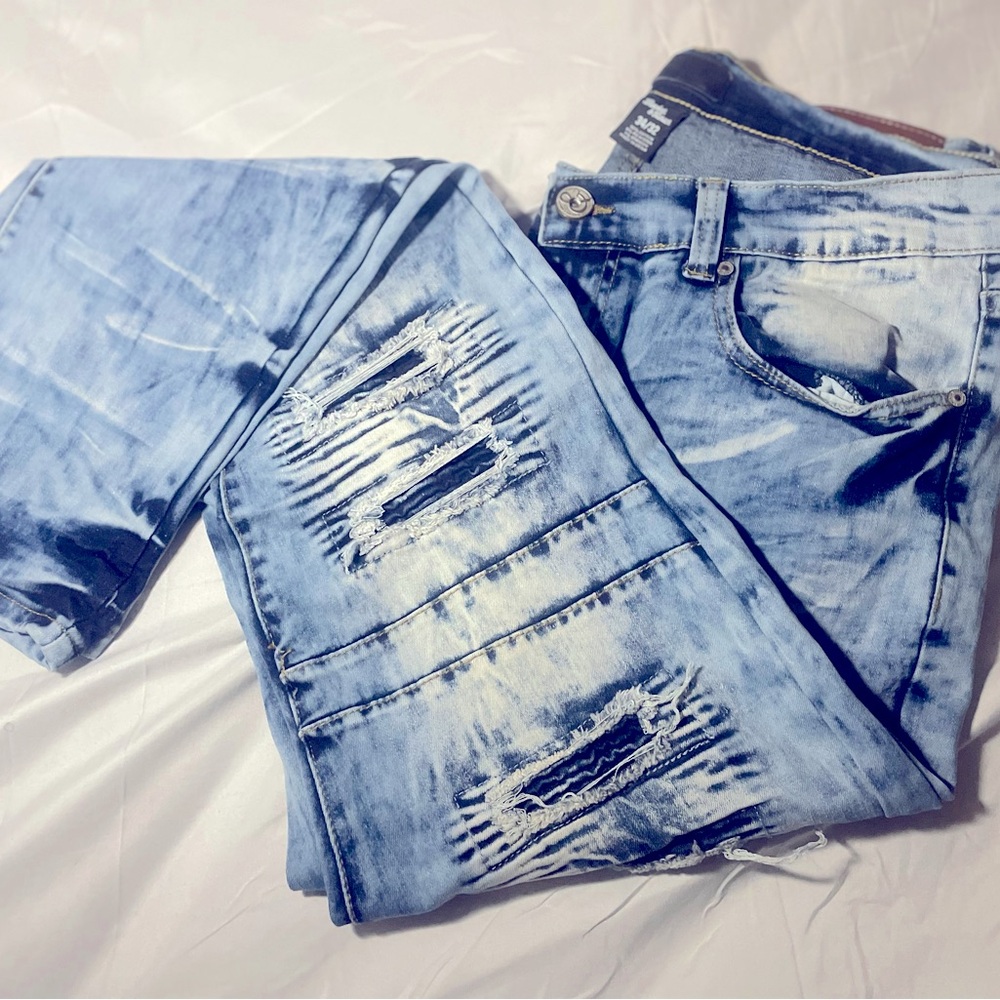 Acid Wash Denim Jeans | Mens | 34/32 size